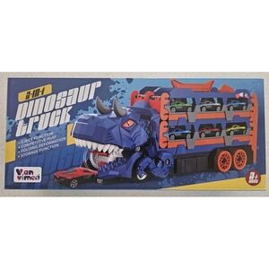 12 Piece Dinosaur Transport Truck Blue